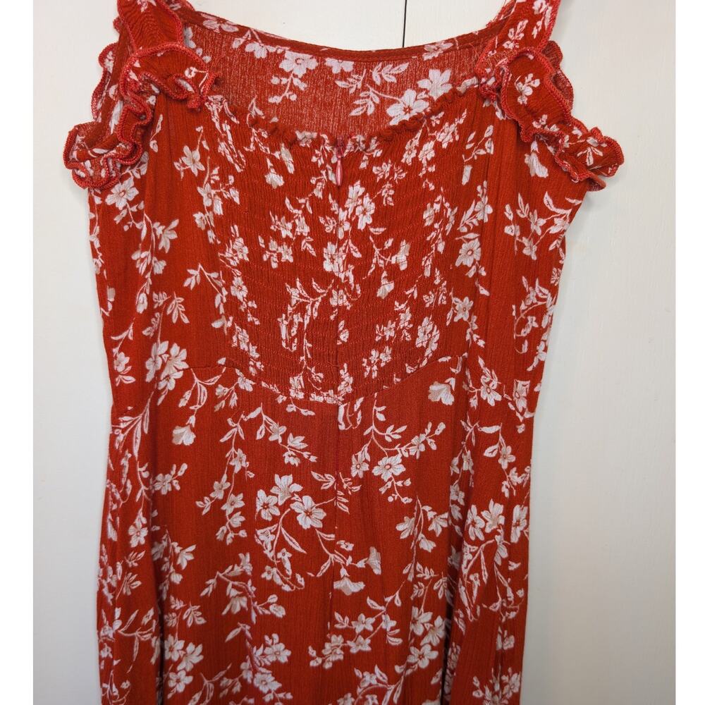 Lulus Garden Ruffle Red Dress | Small | Ruffled Sleeves - Picture 6 of 16